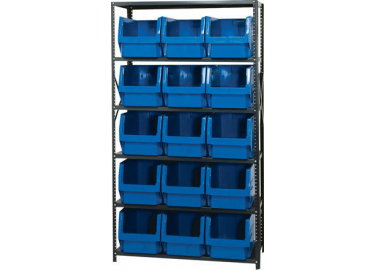 storage bins and shelves