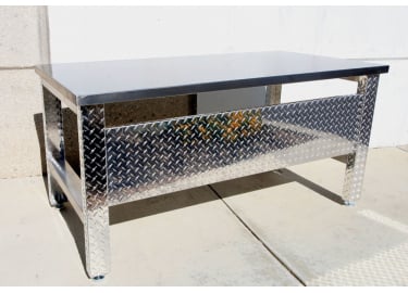 Diamond Plate Desk With Stainless Steel Top