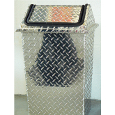 Garage Trash Can - Diamond Plate Aluminum