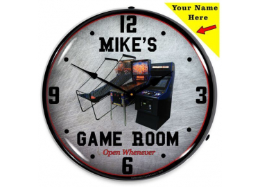 Personalized Led Lighted Game Room Clock