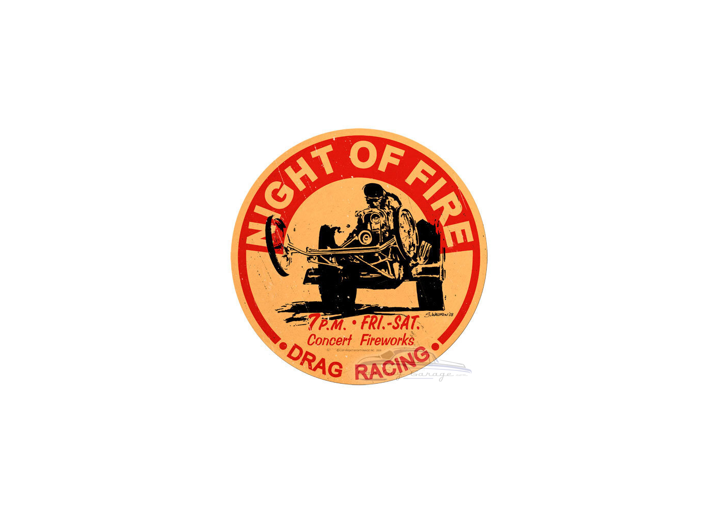 Night of Fire Metal Sign 14" Round