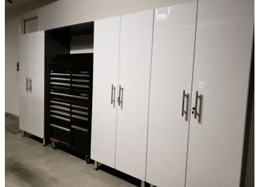 Garage Storage Cabinets, Matte, Metallic