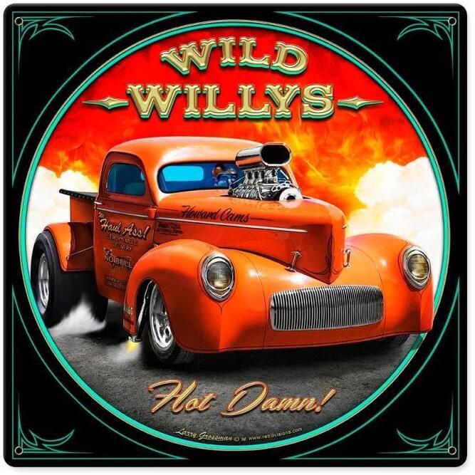 Wild Willys Metal Sign 12 X 12